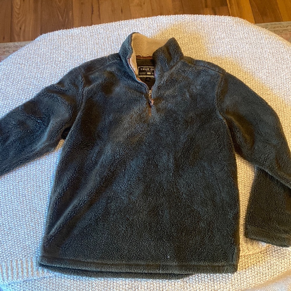 True Grit Mens Sherpa Pullover 1/4 Zip Sweater Outdoor Long Sleeve